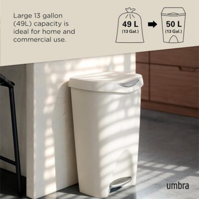 BRIM STEP ON SOFT CLOSE 50L/13 GALLON GARBAGE BIN - Image 4